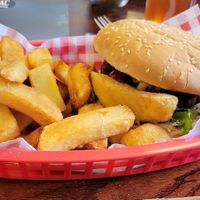 The improved moving mountains burger. Now with a choice if chilli or mushroom topping. at The Isaac Wilson in Middlesbrough