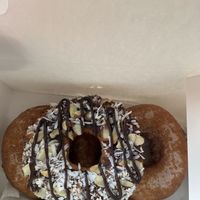 glazed donuts and an almond joy donut!   at Donut Villa Diner in Cambridge