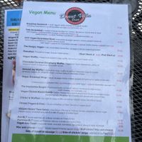 Vegan menu  at Donut Villa Diner in Cambridge