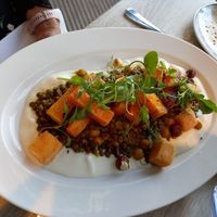 Butternut squash with lentils and tofu  at Oyster Box in Jersey