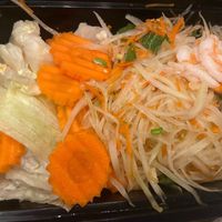Papaya salad with vegan shrimp  at Phuket I'm Vegan in Murrieta