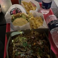 Loaded fries; burgers come with plain fries   at VEGAN FOX in Buenos Aires