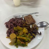 Spicy Vegetables with Duck and Rice  at Vegan Station in Phuket