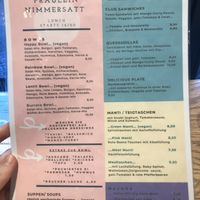 Lunch menu  at Fräulein Nimmersatt in Berlin