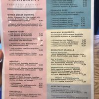 Breakfast menu  at Fräulein Nimmersatt in Berlin