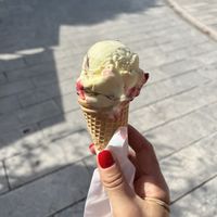 Vanilla, pistache and raspberry   at Botanovic in Makarska