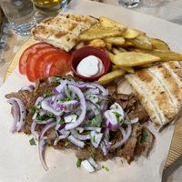 Vegan gyros  at Trilogia in Rhodes