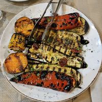Grilled vegetables with balsamic sauce at Trilogia in Rhodes
