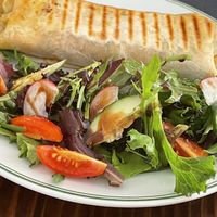 Hummus and roasted vegetables wrap   at In Certo Cafe in Albufeira