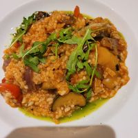 Mediterranean risotto was a starter asked for it as a main great flavour and loads of veg at The Edge in Whitby