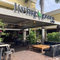 Outdoor seating  at Living Green Cafe in Boca Raton