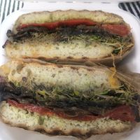 Oh veggie on ciabatta   at Living Green Cafe in Boca Raton