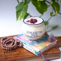 taro frappe at Prana Café in Cancun