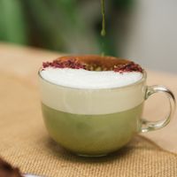 matcha latte at Prana Café in Cancun