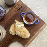 Vegan cassava mozzarella sticks  at Prana Café in Cancun