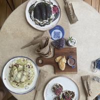 Vegan enfrijoladas and tacos  at Prana Café in Cancun