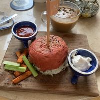 Vegan Hamburger   at Prana Café in Cancun