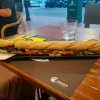 Big Bocadillo with Heura chicken at Croak's in Roses