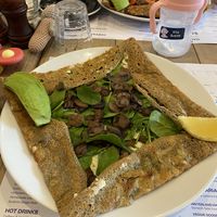 Mushroom, spinach, vegan cheese and avocado   at Flo's Crêperie in Noosa Heads