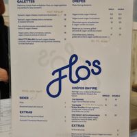 Vegan menu at Flo's Crêperie in Noosa Heads