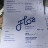 Vegan menu  at Flo's Crêperie in Noosa Heads
