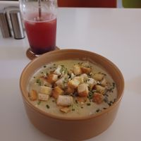 Mushroom soup at BUNT Bistro in Cluj-napoca