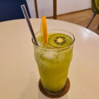 Try the delicious fizzy kiwi orange lemonade at BUNT Bistro in Cluj-napoca