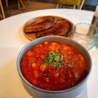 Incredible goulash style soup, even great in hot summer! at BUNT Bistro in Cluj-napoca