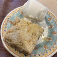 Vegan shortbread with vegan vanilla icecream  at Wilf's Cafe in Staveley