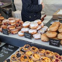 Vegan Oreo cookie, jam doughnut, lemon doughnut, biscoff doughnut at Galeta Bakery in North London