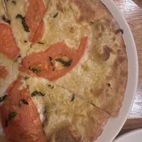 Margarita pizza with vegan cheese   at Sierra Nevada Brewing Co. in Fletcher