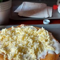 Vegan lángos at Retró Lángos Budapest in Budapest