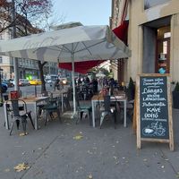 Outside seating at Retró Lángos Budapest in Budapest