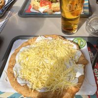 Vegan Plain and a pint  at Retró Lángos Budapest in Budapest