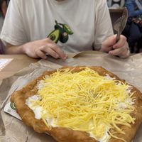 Cheese & sour cream langos   at Retró Lángos Budapest in Budapest