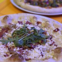 Pizza Carbonara vegana  at Freedom Pizza in Madrid