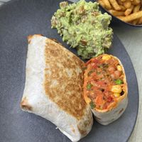 Delicious, tofu burrito, even without the tofu it was really yummy  at Somewhere Over Coffee in Rainbow Beach