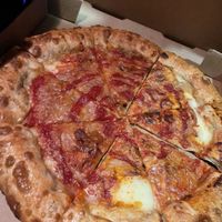 OG Pizza with stuffed crust   at Meek's Vegan Pizza in Houston