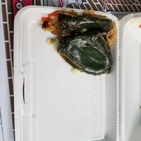 $10 "stuffed" peppers at Meek's Vegan Pizza in Houston