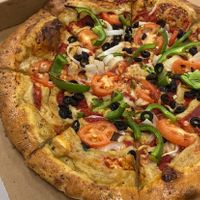 The Greek Freak Pizza  at Meek's Vegan Pizza in Houston