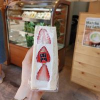 Strawberry (800¥) at Hatoya's Vegan Fruit Sandwiches in Tokyo