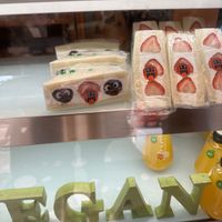 strawberry sando at Hatoya's Vegan Fruit Sandwiches in Tokyo