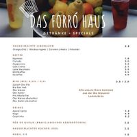 Getränkekarte at Das Forró Haus in Stuttgart
