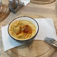 Fasole bătute (beans in a humus like fashion) at La plăcinte in Bucharest