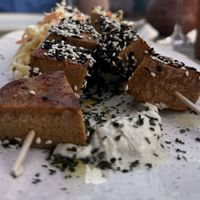 Oriental seitan skewers  at Oliva Grill in Krk