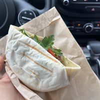 Falafel in Pita (modify - hummus for yogurt)   at Hexenbelle in Traverse City
