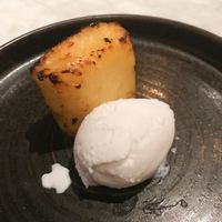 Pineapple with coconut ice cream   at Khai Khai in Newcastle Upon Tyne