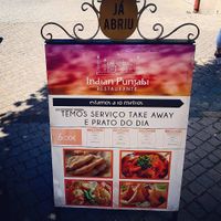 Outside menu presentation  at Indian Punjabi Restaurante in Viana Do Castelo