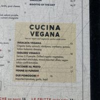 Vegan options at Garage Buona Forchetta in Coronado