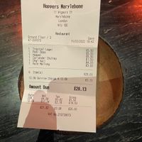 Beer was very good too!  at Hoppers - Marylebone in London